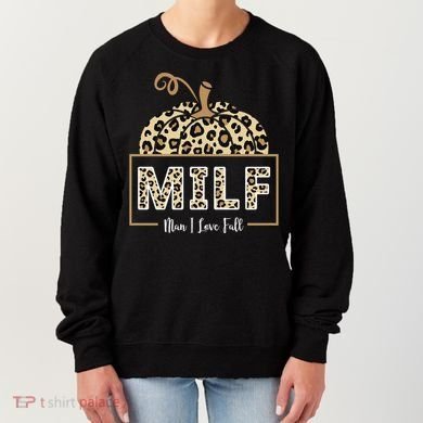 MILF Man I Love Fall Leopard Pumpkin Funny Women's Sweatshirt