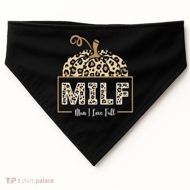 MILF Man I Love Fall Leopard Pumpkin Funny USA-Made Doggie Bandana