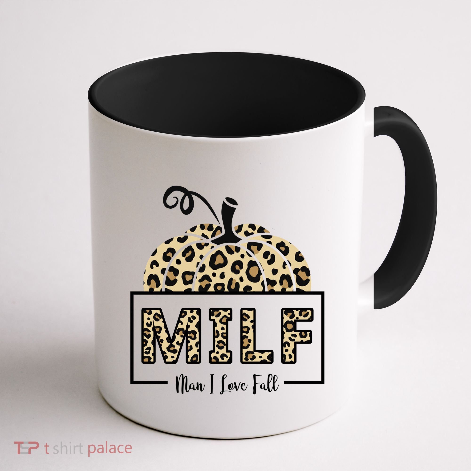 MILF Man I Love Fall Leopard Pumpkin Funny Coffee Mug