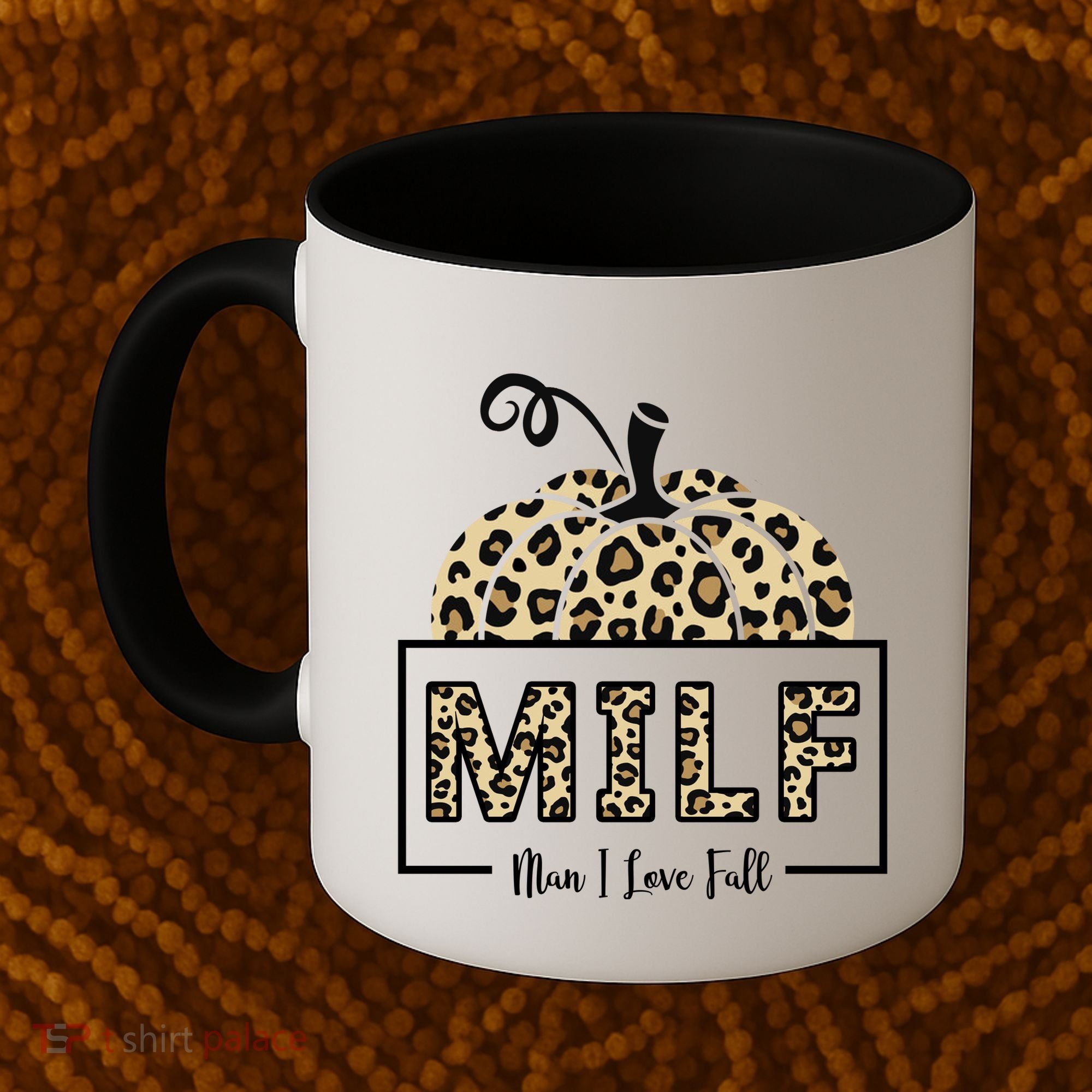 MILF Man I Love Fall Leopard Pumpkin Funny Coffee Mug