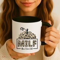 MILF Man I Love Fall Leopard Pumpkin Funny Coffee Mug thumb 3