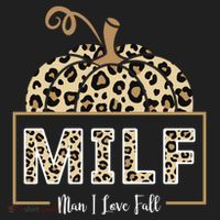 MILF Man I Love Fall Leopard Pumpkin Funny Beanie thumb 2