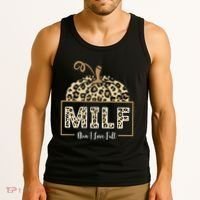 MILF Man I Love Fall Leopard Pumpkin Funny Tank Top thumb 3