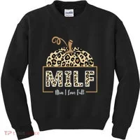 MILF Man I Love Fall Leopard Pumpkin Funny Kids Sweatshirt thumb 0