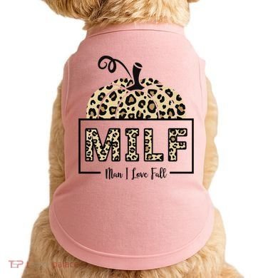 MILF Man I Love Fall Leopard Pumpkin Funny Doggie Tank