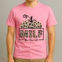 MILF Man I Love Fall Leopard Pumpkin Funny T-Shirt thumb 3