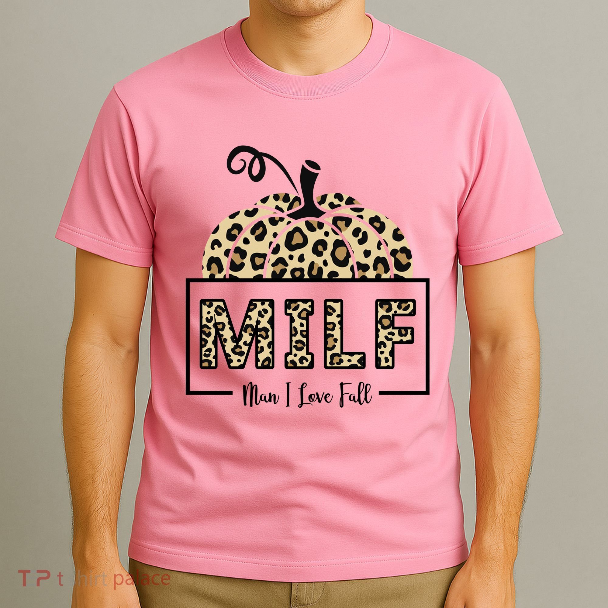 MILF Man I Love Fall Leopard Pumpkin Funny T-Shirt