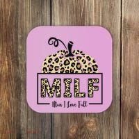 MILF Man I Love Fall Leopard Pumpkin Funny Coaster thumb 0