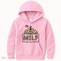 MILF Man I Love Fall Leopard Pumpkin Funny Kids Hoodie thumb 0