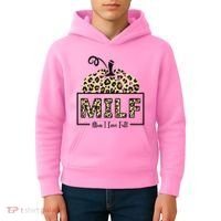 MILF Man I Love Fall Leopard Pumpkin Funny Kids Hoodie thumb 4