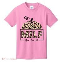 MILF Man I Love Fall Leopard Pumpkin Funny Kids T-Shirt thumb 0