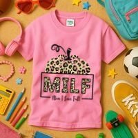 MILF Man I Love Fall Leopard Pumpkin Funny Kids T-Shirt thumb 3