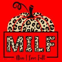 MILF Man I Love Fall Leopard Pumpkin Funny Santa Hat thumb 1