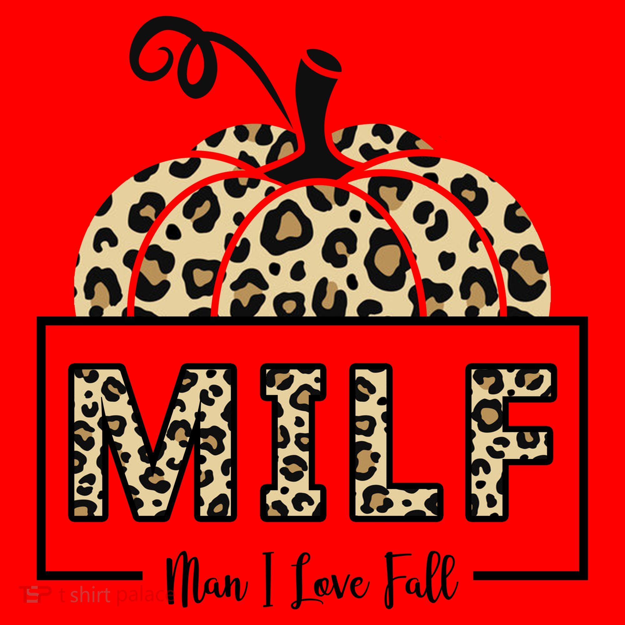 MILF Man I Love Fall Leopard Pumpkin Funny Santa Hat
