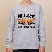 Milf Man I Love Fall Skeleton Pumpkin Hand Boob Women's Sweatshirt thumb 0