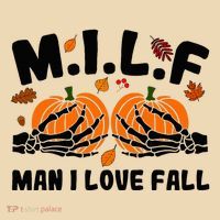 Milf Man I Love Fall Skeleton Pumpkin Hand Boob Tote Bag thumb 4