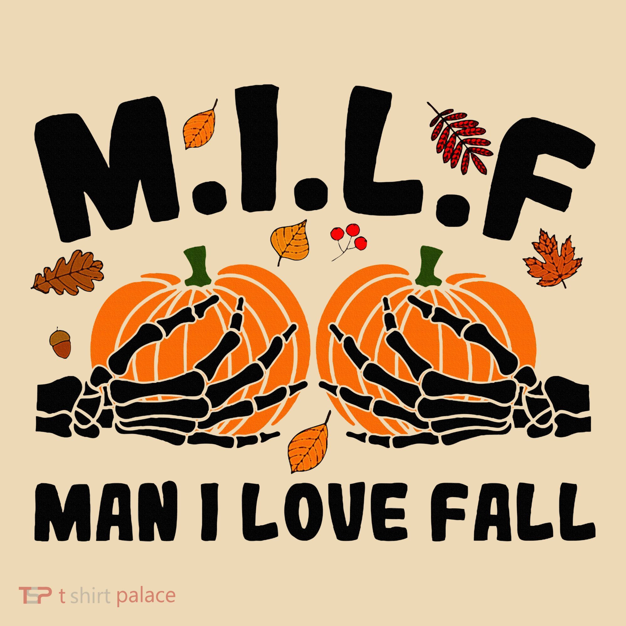 Milf Man I Love Fall Skeleton Pumpkin Hand Boob Tote Bag