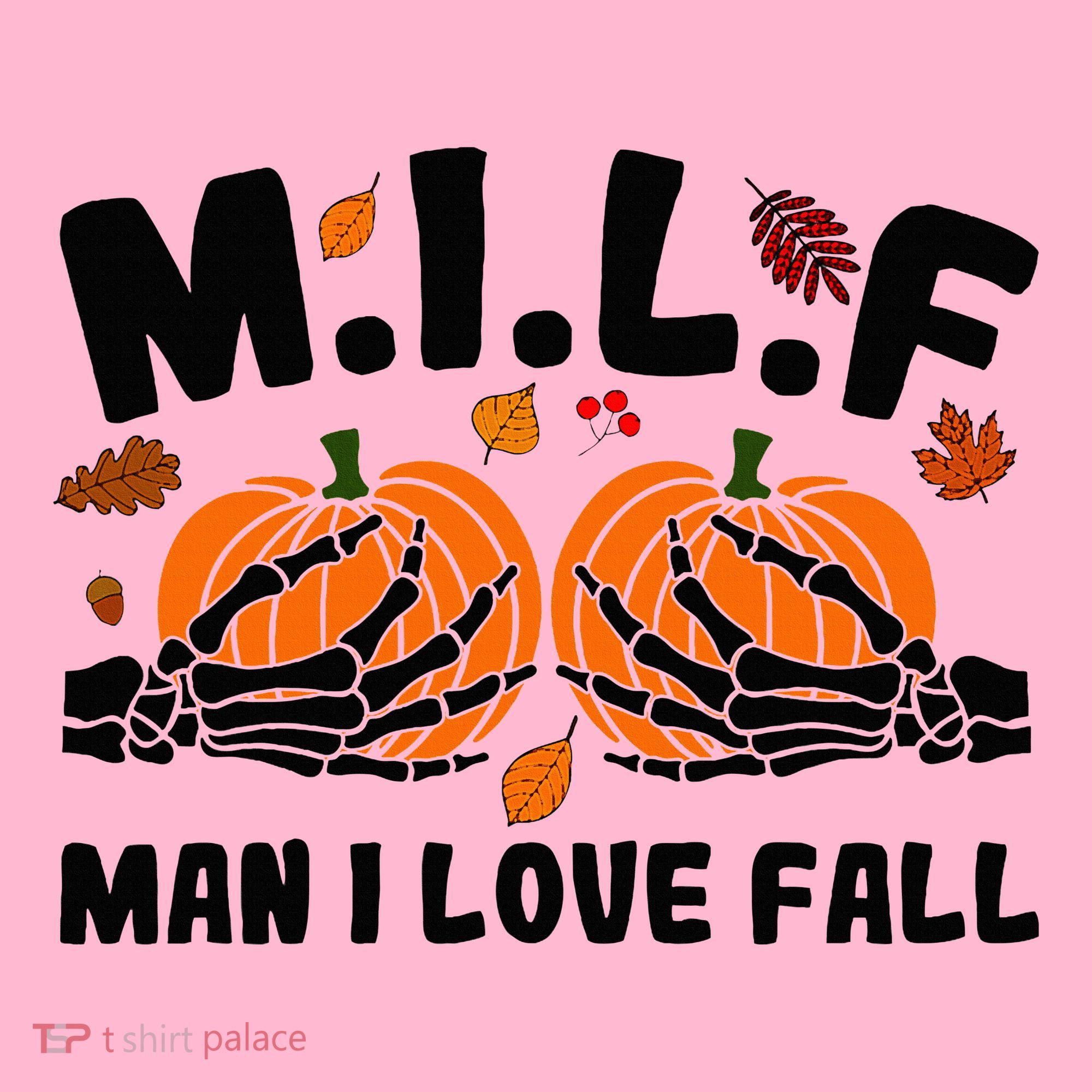 Milf Man I Love Fall Skeleton Pumpkin Hand Boob Coaster