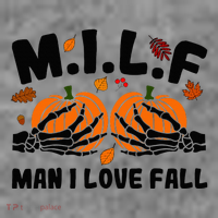 Milf Man I Love Fall Skeleton Pumpkin Hand Boob Toddler Hoodie thumb 2