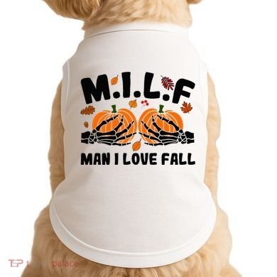 Milf Man I Love Fall Skeleton Pumpkin Hand Boob Doggie Tank