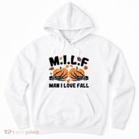 Milf Man I Love Fall Skeleton Pumpkin Hand Boob Hoodie thumb 0