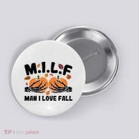 Milf Man I Love Fall Skeleton Pumpkin Hand Boob Button thumb 0