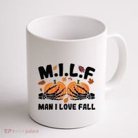 Milf Man I Love Fall Skeleton Pumpkin Hand Boob Coffee Mug thumb 1