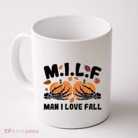Milf Man I Love Fall Skeleton Pumpkin Hand Boob Coffee Mug thumb 0