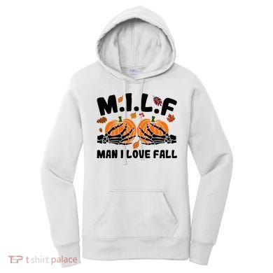 Milf Man I Love Fall Skeleton Pumpkin Hand Boob Women's Hoodie