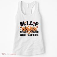 Milf Man I Love Fall Skeleton Pumpkin Hand Boob Women's Tank Top thumb 0