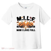 Milf Man I Love Fall Skeleton Pumpkin Hand Boob Toddler T-Shirt thumb 0