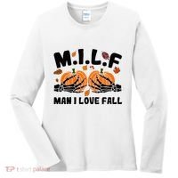 Milf Man I Love Fall Skeleton Pumpkin Hand Boob Women's Long Sleeve Shirt thumb 0