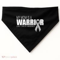 My Mom Is A Warrior Lung Cancer Awareness USA-Made Doggie Bandana thumb 0