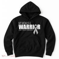 My Mom Is A Warrior Lung Cancer Awareness Hoodie thumb 0