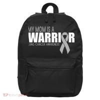 My Mom Is A Warrior Lung Cancer Awareness 16 in Basic Backpack thumb 0