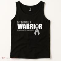 My Mom Is A Warrior Lung Cancer Awareness Tank Top thumb 2