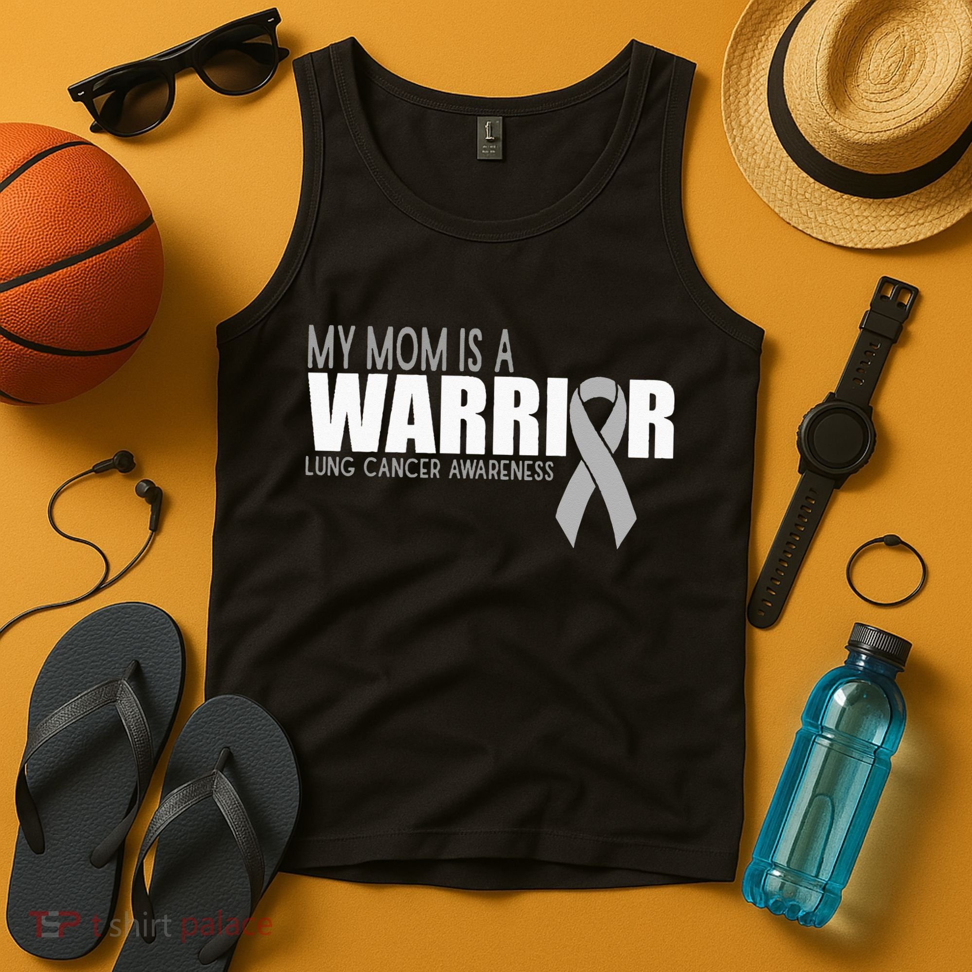 My Mom Is A Warrior Lung Cancer Awareness Tank Top