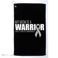 My Mom Is A Warrior Lung Cancer Awareness Golf Towel thumb 0