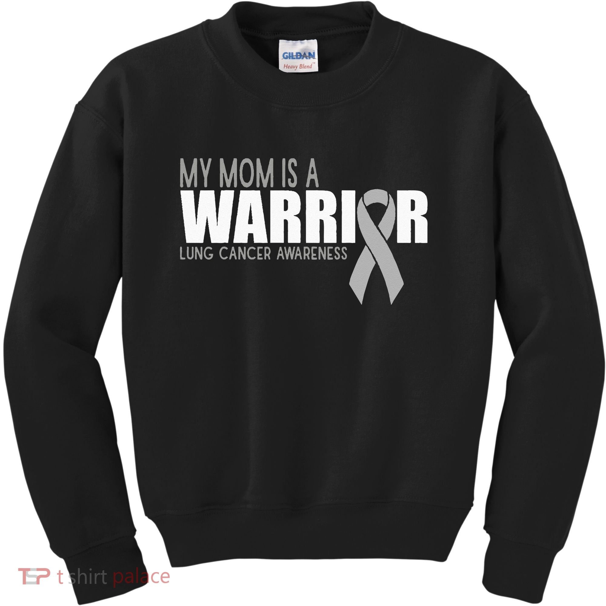 My Mom Is A Warrior Lung Cancer Awareness Kids Sweatshirt