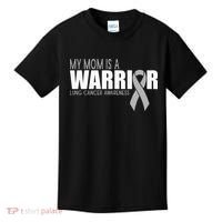 My Mom Is A Warrior Lung Cancer Awareness Kids T-Shirt thumb 0