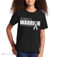 My Mom Is A Warrior Lung Cancer Awareness Kids T-Shirt thumb 2