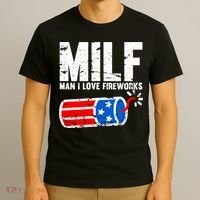 MILF Man I Love Fireworks 4th Of July Funny Fourth Of July T-Shirt thumb 3