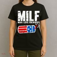 MILF Man I Love Fireworks 4th Of July Funny Fourth Of July T-Shirt thumb 4