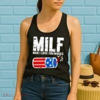 MILF Man I Love Fireworks 4th Of July Funny Fourth Of July Women's Tank Top thumb 2