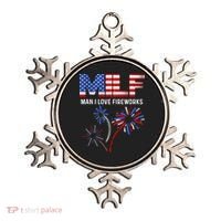 Milf Man I Love Fireworks Funny American Patriotic July 4th Ornament thumb 0