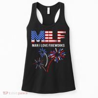 Milf Man I Love Fireworks Funny American Patriotic July 4th Women's Tank Top thumb 0