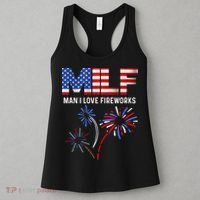 Milf Man I Love Fireworks Funny American Patriotic July 4th Women's Tank Top thumb 3