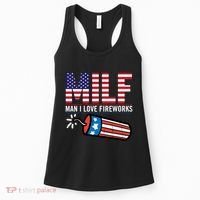 MILF Man I Love Fireworks 4th Of July Funny Fourth Of July Women's Tank Top thumb 0