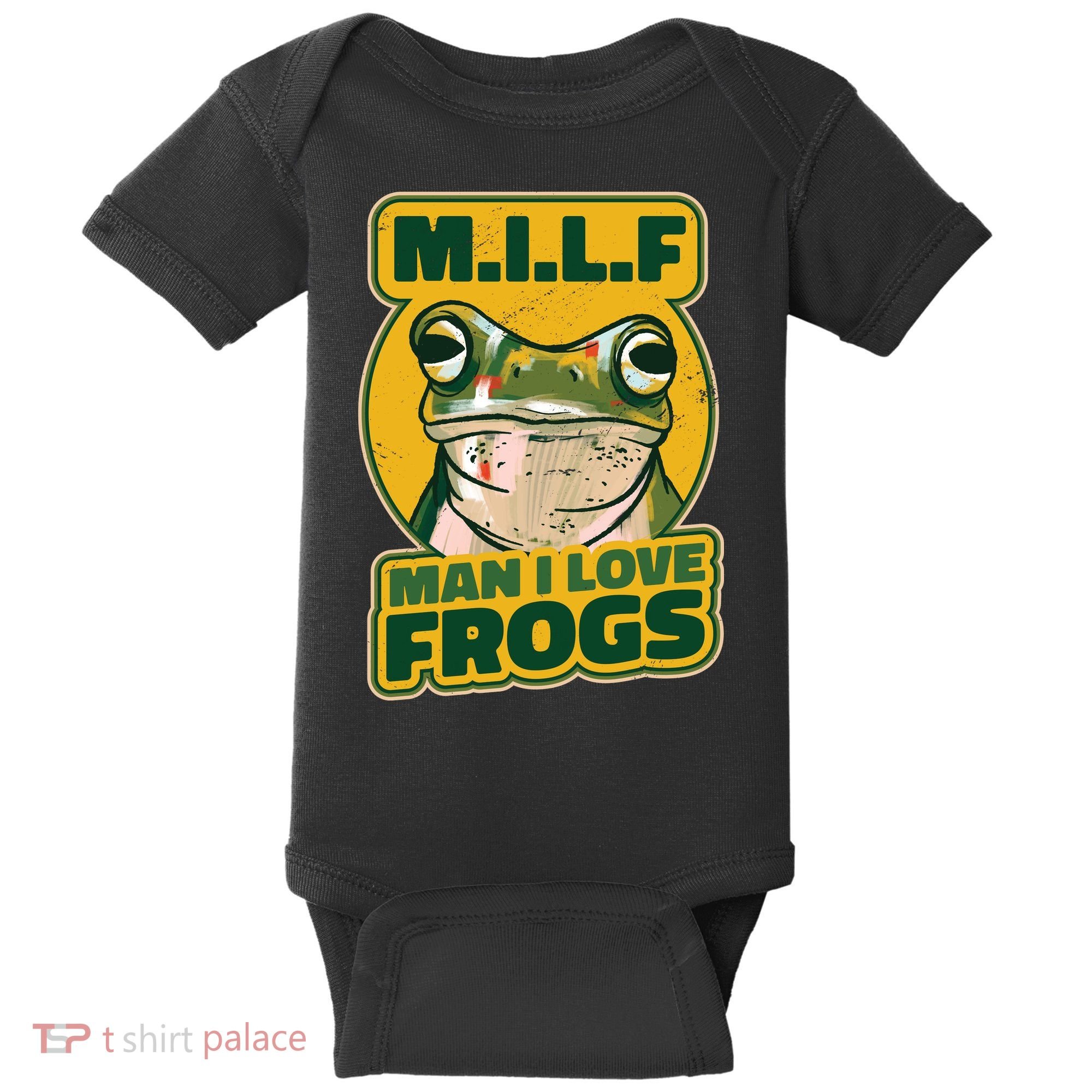 MILF Man I Love Frogs Funny Baby Bodysuit