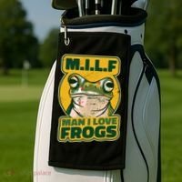 MILF Man I Love Frogs Funny Golf Towel thumb 2